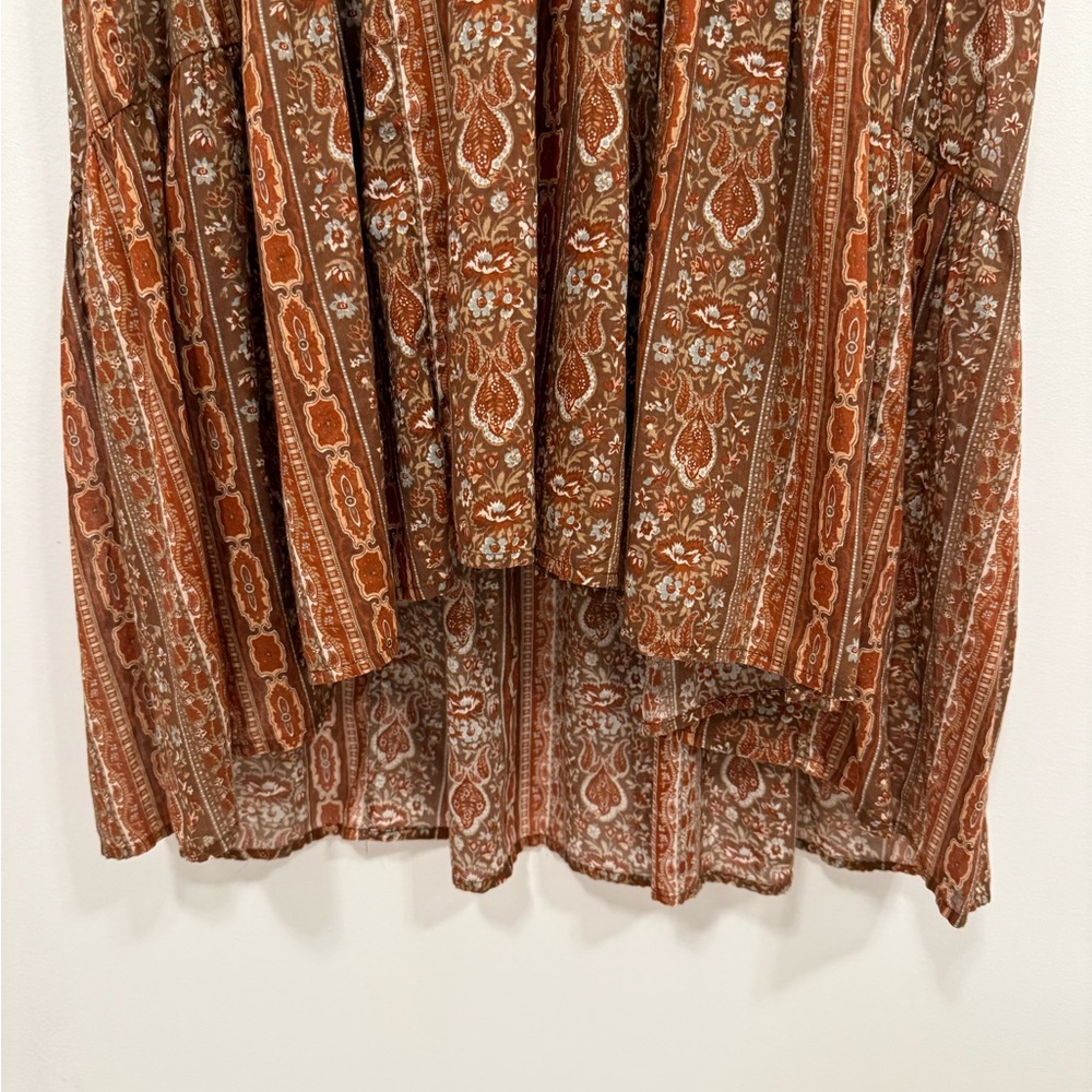 Doen Normandy Dress Earth Mandevilla Vine Floral Paisley L - Picture 10 of 16